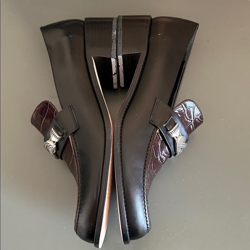 Brighton brown and black Croc-Embossed Loafers - Picture 7 of 12